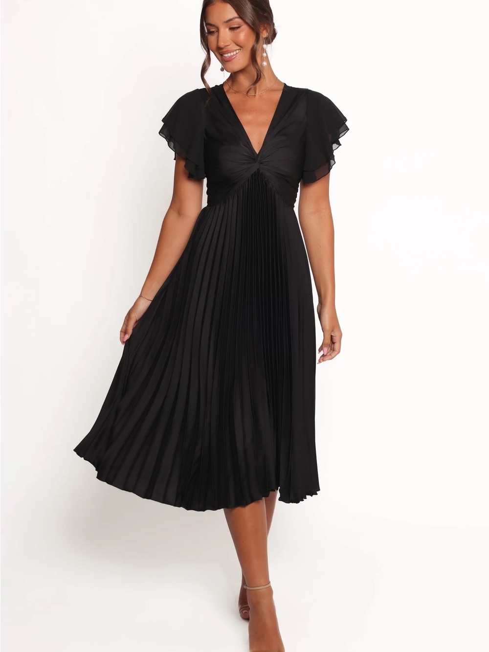 Nova Flutter Sleeve Midi Dress